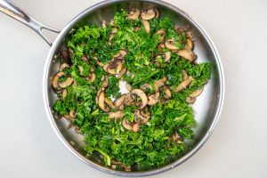 Sauteéd mushrooms, garlic & kale