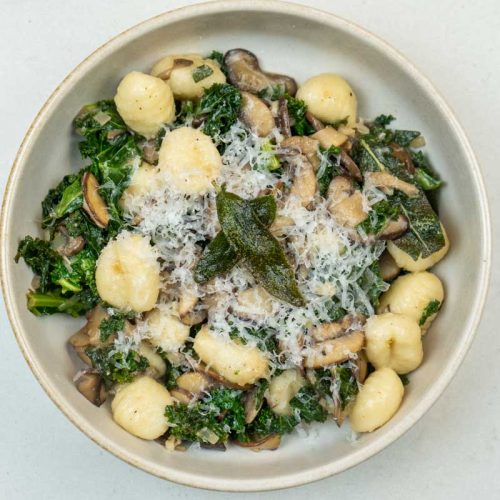 Sage Mushroom Gnocchi with Kale