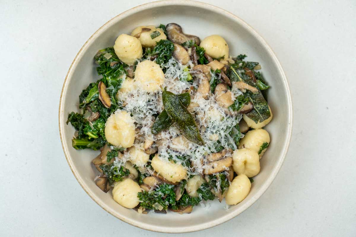 Sage Mushroom Gnocchi with Kale